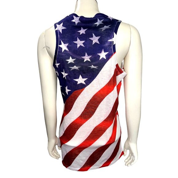 Sweet Gisele XLG American Flag Tank Top New York Rhinestone City Street Glam POP - Picture 6 of 12